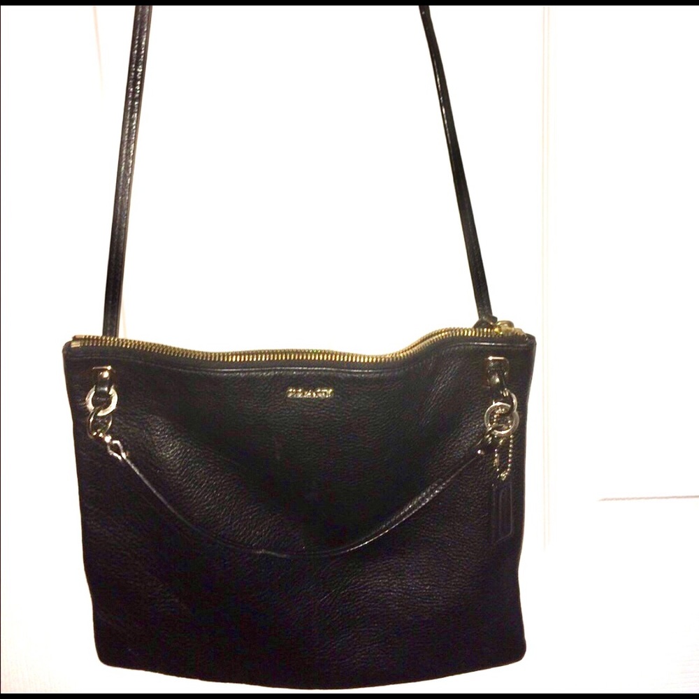 Coach black leather Bag small crossbody shoulder